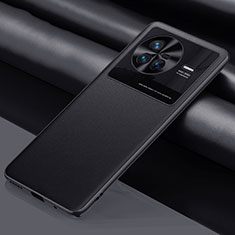 Vivo X80 5G用ケース 高級感 手触り良いレザー柄 QK1 Vivo ブラック