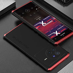 Vivo X80 5G用360度 フルカバー ケース 高級感 手触り良い アルミメタル 製の金属製 Vivo レッド・ブラック