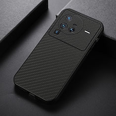 Vivo X80 Pro 5G用ケース 高級感 手触り良いレザー柄 B07H Vivo ブラック