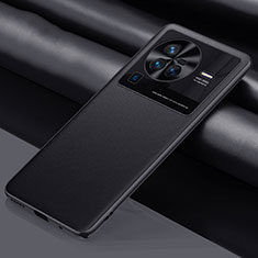 Vivo X80 Pro 5G用ケース 高級感 手触り良いレザー柄 QK1 Vivo ブラック