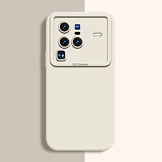 Vivo X80 Pro 5G用360度 フルカバー極薄ソフトケース シリコンケース 耐衝撃 全面保護 バンパー YK2 Vivo ホワイト