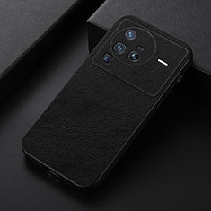 Vivo X80 Pro 5G用ケース 高級感 手触り良いレザー柄 B06H Vivo ブラック