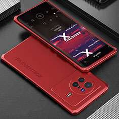 Vivo X80 Pro 5G用360度 フルカバー ケース 高級感 手触り良い アルミメタル 製の金属製 Vivo レッド