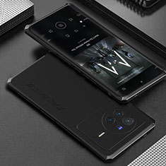 Vivo X80 Pro 5G用360度 フルカバー ケース 高級感 手触り良い アルミメタル 製の金属製 Vivo ブラック
