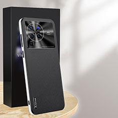 Vivo X80 Pro 5G用ケース 高級感 手触り良いレザー柄 AT1 Vivo ブラック
