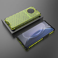 Vivo X90 5G用360度 フルカバー ハイブリットバンパーケース クリア透明 プラスチック カバー AM2 Vivo グリーン