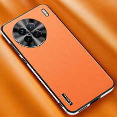 Vivo X90 5G用ケース 高級感 手触り良いレザー柄 AT2 Vivo オレンジ