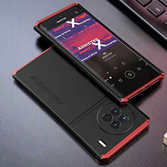 Vivo X90 5G用360度 フルカバー ケース 高級感 手触り良い アルミメタル 製の金属製 Vivo レッド・ブラック