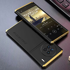 Vivo X90 5G用360度 フルカバー ケース 高級感 手触り良い アルミメタル 製の金属製 Vivo ゴールド・ブラック