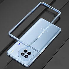 Vivo X90 5G用ケース 高級感 手触り良い アルミメタル 製の金属製 バンパー カバー JZ1 Vivo ブルー