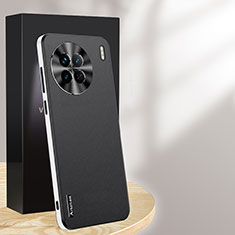 Vivo X90 5G用ケース 高級感 手触り良いレザー柄 AT1 Vivo ブラック