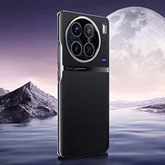 Vivo X90 Pro 5G用ケース 高級感 手触り良いレザー柄 QK2 Vivo ブラック