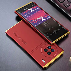 Vivo X90 Pro 5G用360度 フルカバー ケース 高級感 手触り良い アルミメタル 製の金属製 Vivo ゴールド・レッド