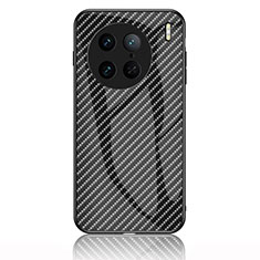 Vivo X90 Pro 5G用ハイブリットバンパーケース プラスチック 鏡面 虹 グラデーション 勾配色 カバー LS2 Vivo ブラック