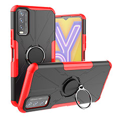 Vivo Y11s用ハイブリットバンパーケース プラスチック アンド指輪 マグネット式 JX1 Vivo レッド