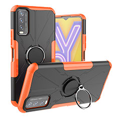 Vivo Y11s用ハイブリットバンパーケース プラスチック アンド指輪 マグネット式 JX1 Vivo オレンジ