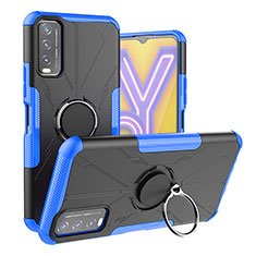 Vivo Y11s用ハイブリットバンパーケース プラスチック アンド指輪 マグネット式 JX1 Vivo ネイビー