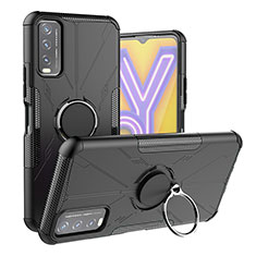 Vivo Y11s用ハイブリットバンパーケース プラスチック アンド指輪 マグネット式 JX1 Vivo ブラック