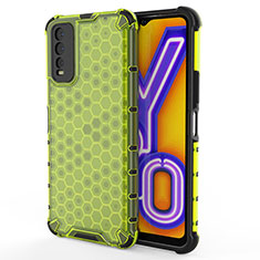 Vivo Y12s用360度 フルカバー ハイブリットバンパーケース クリア透明 プラスチック カバー AM2 Vivo グリーン
