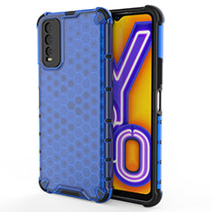 Vivo Y12s用360度 フルカバー ハイブリットバンパーケース クリア透明 プラスチック カバー AM2 Vivo ネイビー