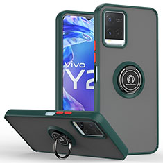 Vivo Y21a用ハイブリットバンパーケース プラスチック アンド指輪 マグネット式 QW2 Vivo モスグリー
