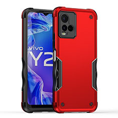 Vivo Y21a用ハイブリットバンパーケース プラスチック 兼シリコーン カバー QW1 Vivo レッド