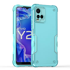 Vivo Y21a用ハイブリットバンパーケース プラスチック 兼シリコーン カバー QW1 Vivo ライトブルー