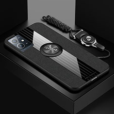 Vivo Y52t 5G用極薄ソフトケース シリコンケース 耐衝撃 全面保護 アンド指輪 マグネット式 バンパー X03L Vivo ブラック