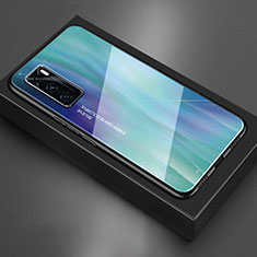 Vivo Y70 (2020)用ハイブリットバンパーケース プラスチック 鏡面 カバー Vivo シアン