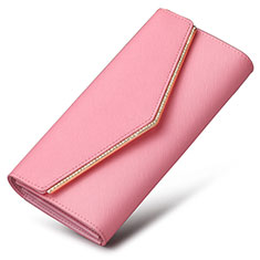 Samsung Galaxy A9s用ハンドバッグ ポーチ 財布型ケース レザー ユニバーサル K03 ピンク