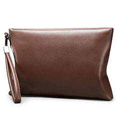 LG K52用ハンドバッグ ポーチ 財布型ケース レザー ユニバーサル H01 ブラウン