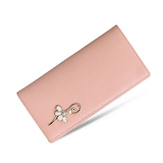 Apple iPhone 8 Plus用ハンドバッグ ポーチ 財布型ケース レザー 舞姫 ユニバーサル ピンク
