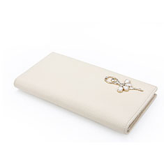 Xiaomi Mi Note用ハンドバッグ ポーチ 財布型ケース レザー 舞姫 ユニバーサル ホワイト