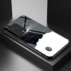 Xiaomi Black Shark 5 5G用ハイブリットバンパーケース プラスチック パターン 鏡面 カバー LS1 Xiaomi ブラック