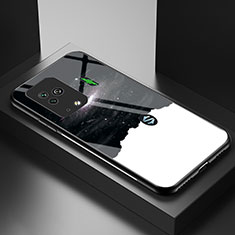 Xiaomi Black Shark 5 Pro 5G用ハイブリットバンパーケース プラスチック パターン 鏡面 カバー LS1 Xiaomi ブラック