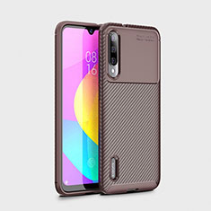 Xiaomi CC9e用シリコンケース ソフトタッチラバー ツイル カバー S01 Xiaomi ブラウン