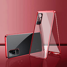 Xiaomi Civi 1S 5G用ケース 高級感 手触り良い アルミメタル 製の金属製 360度 フルカバーバンパー 鏡面 カバー Xiaomi レッド