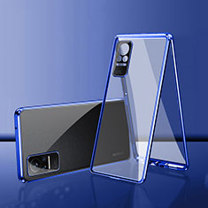 Xiaomi Civi 1S 5G用ケース 高級感 手触り良い アルミメタル 製の金属製 360度 フルカバーバンパー 鏡面 カバー Xiaomi ネイビー