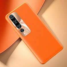 Xiaomi Mi 10用ケース 高級感 手触り良いレザー柄 T01 Xiaomi オレンジ
