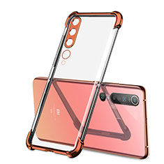 Xiaomi Mi 10用極薄ソフトケース シリコンケース 耐衝撃 全面保護 クリア透明 S01 Xiaomi オレンジ