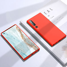 Xiaomi Mi 10用360度 フルカバー極薄ソフトケース シリコンケース 耐衝撃 全面保護 バンパー S02 Xiaomi レッド