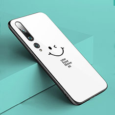 Xiaomi Mi 10用ハイブリットバンパーケース プラスチック パターン 鏡面 カバー S03 Xiaomi ホワイト