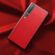 Xiaomi Mi 10用ケース 高級感 手触り良いレザー柄 S07 Xiaomi レッド