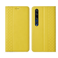 Xiaomi Mi 10 Pro用手帳型 レザーケース スタンド カバー T03 Xiaomi イエロー