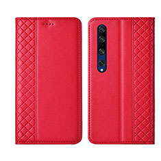 Xiaomi Mi 10 Pro用手帳型 レザーケース スタンド カバー T03 Xiaomi レッド