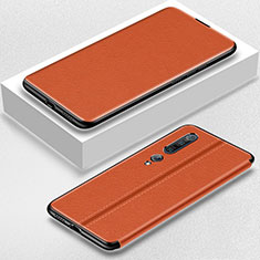 Xiaomi Mi 10 Pro用手帳型 レザーケース スタンド カバー Xiaomi オレンジ