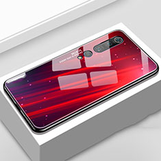 Xiaomi Mi 10 Pro用ハイブリットバンパーケース プラスチック パターン 鏡面 カバー S01 Xiaomi レッド