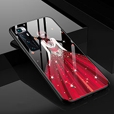 Xiaomi Mi 10 Ultra用ハイブリットバンパーケース プラスチック ドレスガール ドレス少女 鏡面 カバー Xiaomi レッド