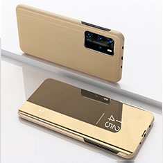 Xiaomi Mi 10T 5G用手帳型 レザーケース スタンド 鏡面 カバー L04 Xiaomi ゴールド