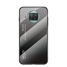 Xiaomi Mi 10T Lite 5G用ハイブリットバンパーケース プラスチック 鏡面 虹 グラデーション 勾配色 カバー LS1 Xiaomi ダークグレー